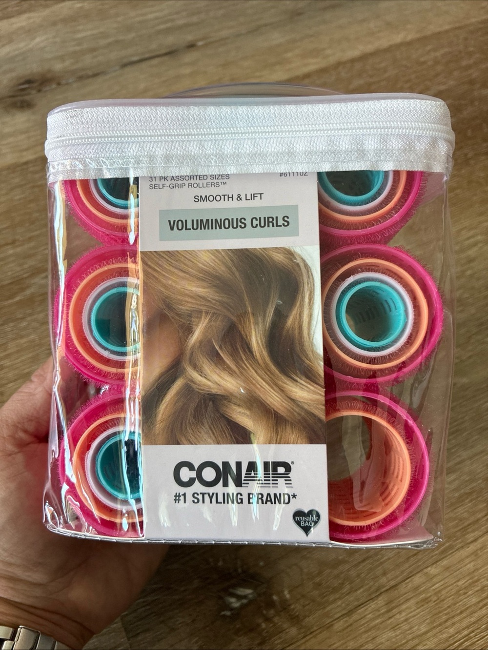 Conair 31-piece set includes assorted sizes of self-grip rollers
